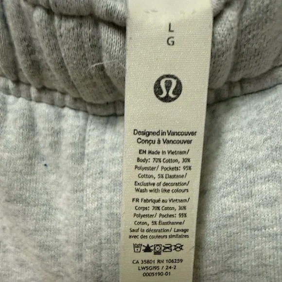 🍋 LULULEMON Gray Scuba Sweatpants with Embroidered Logo Size Large W5GI9S - Picture 4 of 16